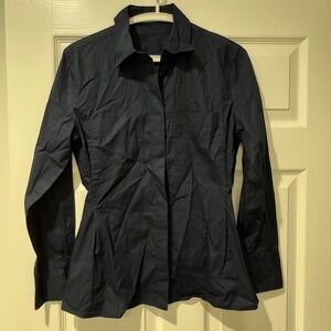 Mango Dark Blue Casual Button Down Shirt